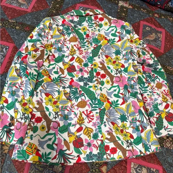 NWT Boden Thea Tailored Linen Blazer Multi, Exotic Paradise, 8P - Picture 14 of 16